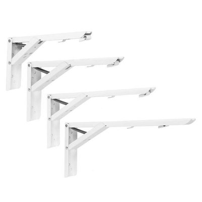 2pcs 8/10/12/14 Inch Folding Triangle Bracket Heavy Duty Steel L-Shaped Storage Wall Shelf Bracket COD